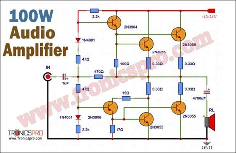 W Audio Amplifier Circuit Diagram Using N Tronicspro