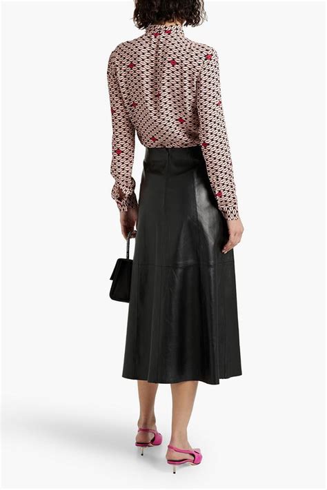 Redvalentino Pussy Bow Printed Crepe Blouse The Outnet