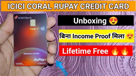 Icici Coral Rupay Credit Card Unboxing Youtube