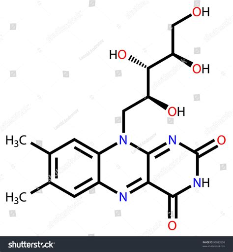 Riboflavin Vitamin B2 Structural Formula On Stock Illustration 96083558