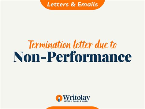 Non Performance Termination Letter 2 Templates Writolay