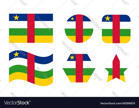 Central African Republic Flag Simple Royalty Free Vector