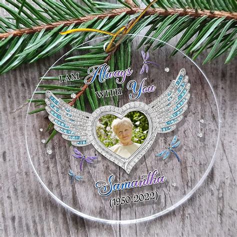 Personalized Ornament Memorial Angel Wings Jewelry Keepsake