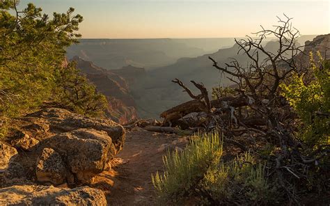 Puesta De Sol Del Gran Ca N Piedras Arizona Hermosa Naturaleza