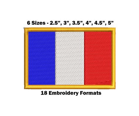 France National Flag Embroidery Design Download Etsy