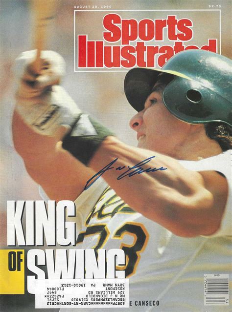 Autographed Jose Canseco Oakland A S Sports Illustrated Magazine Main