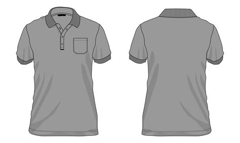 Short Sleeve Polo Shirt Technical Fashion Flat Sketch Vector