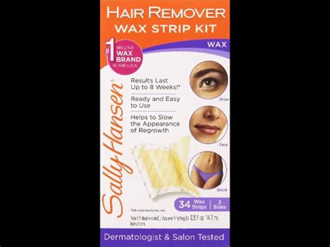 Sally Hansen Hair Remover Wax Strip Kit For Face Brows Bikini 34