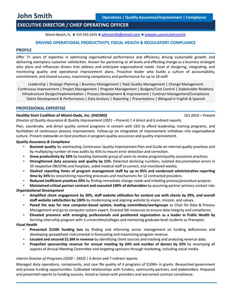 Best Executive Director Resume Examples For 2025