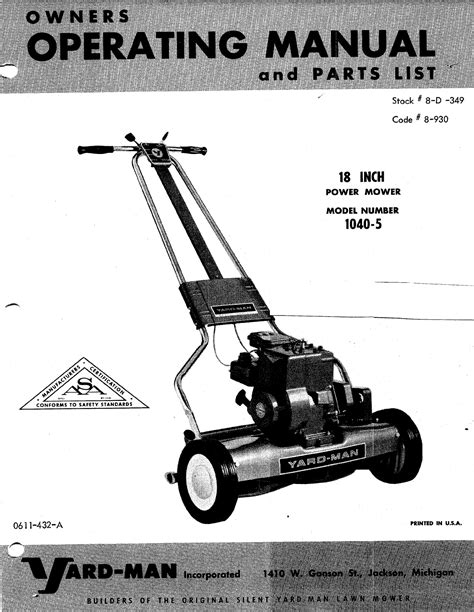 Yardman 6.5 Hp Self-propelled Lawn Mower Manual