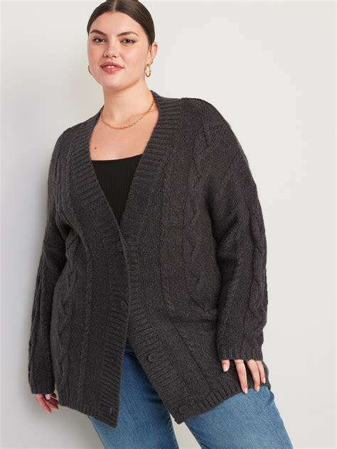 Oversized Chunky Cable Knit Cardigan Sweater Old Navy