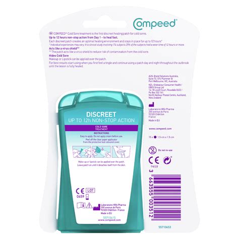 Compeed Discreet Cold Sore Healing Patches Pk Discount Chemist