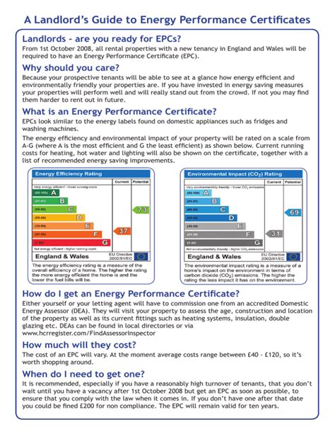 A Landlord`s Guide To Energy Performance Certificates