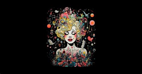 Marilyn Monroe Psychedelic Marilyn Monroe Fanart Sticker TeePublic