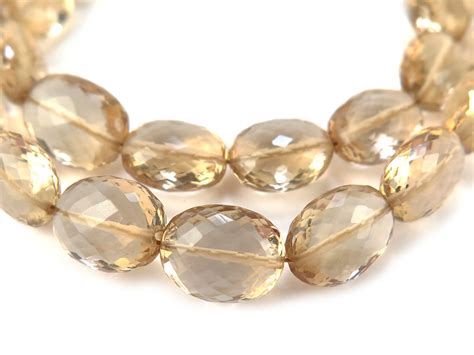 Aaa Champagne Citrine Micro Faceted Oval Beads Mm Strand