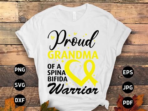 Spina Bifida Awareness Svg Png Proud Grandma Of A Spina Bifida Warrior