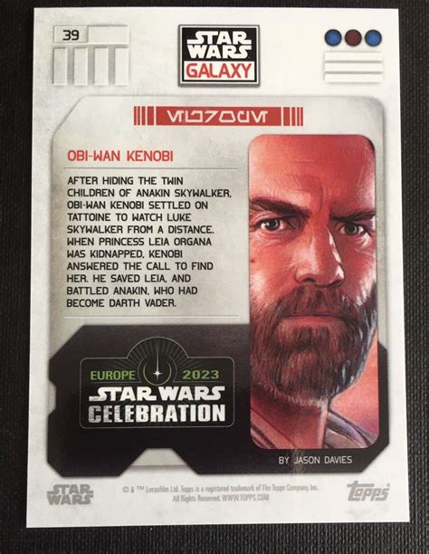 Topps Star Wars Celebration 2023 Silver Base Card Obi Wan Kenobi EBay