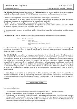 Exámen 5 septiembre 2008 preguntas y respuestas Estructuras de datos