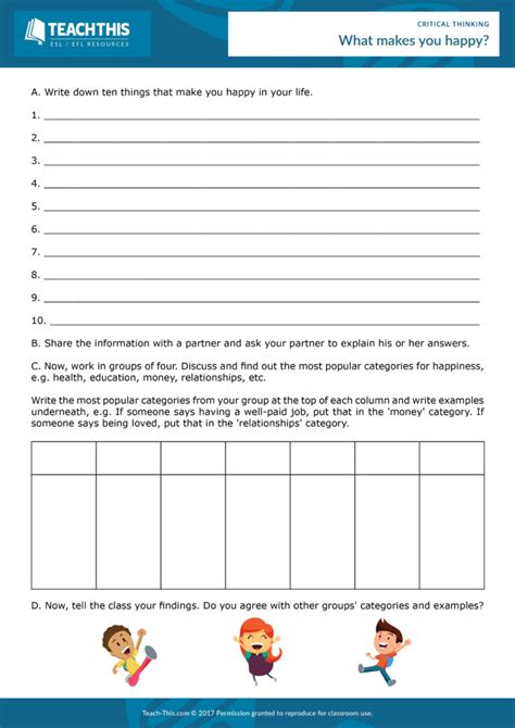 Developing Thinking Skills In The Young Learners Classroom Worksheets