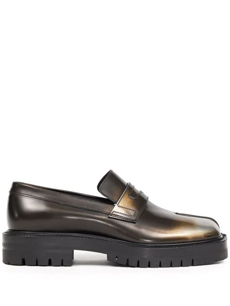 Maison Margiela Tabi Leather Loafers Brown FARFETCH