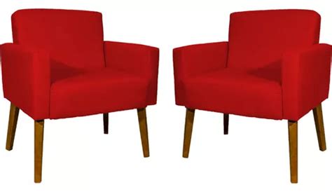 Kit de 2 sillones decorativos reforzados para recepción colores rojo