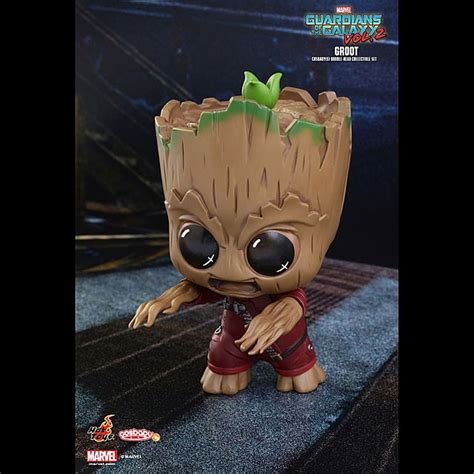 Hot Toys Guardians Of The Galaxy Vol Groot Cosbaby Bobble Head Collectible Set