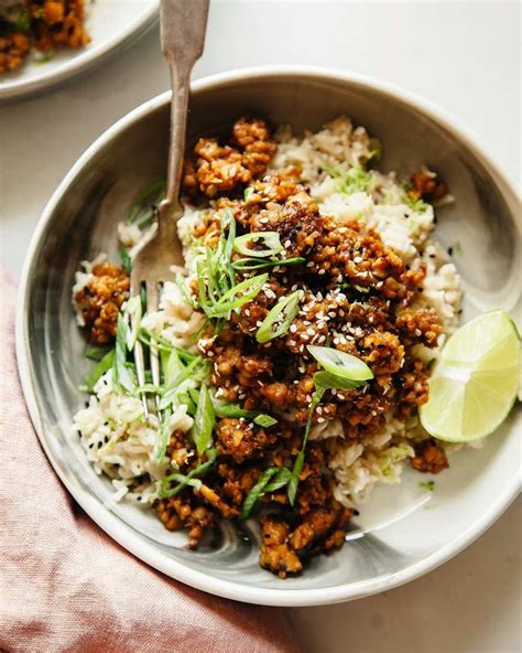 Sticky Ginger Tempeh With Coconut Rice Vegan Recipe