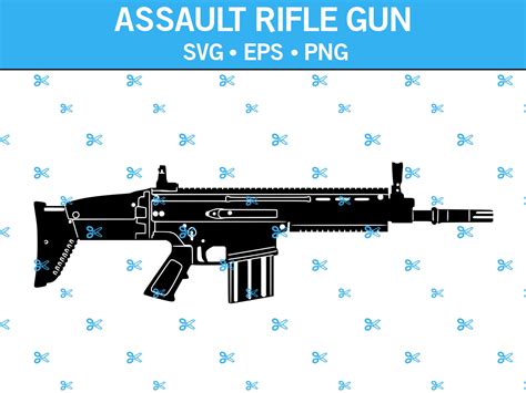 Assault Rifle Machine Gun SVG Military Weapon Svg Army Machine Gun