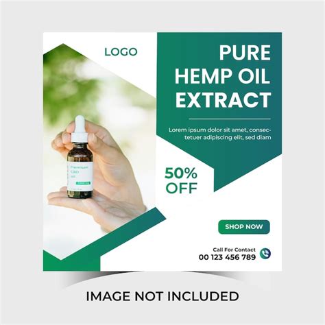 Premium Vector Vector Hemp Oil Product Social Media Post Template Or