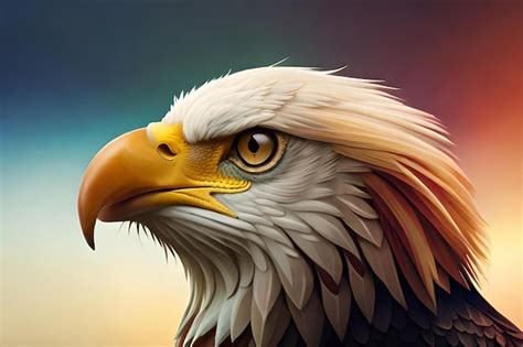 Premium AI Image A Painting Of A Bald Eagle With A Yellow Beak