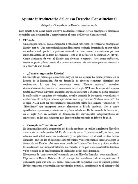 Apunte Introducción Al Derecho Constitucional Pdf Estado Política Constitución