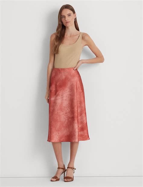 Lauren Ralph Lauren Tie dye print Satin Skirt Spódnice do kolan i