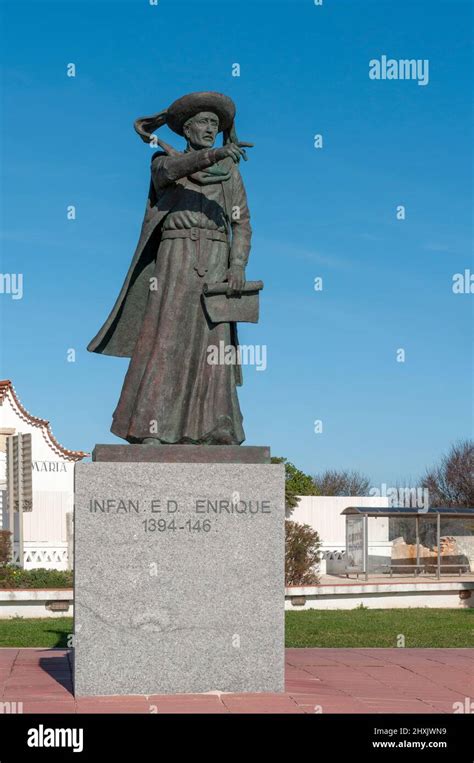 Statue Of Infante De Henrique 1394 1460 Sagres Algarve Portugal