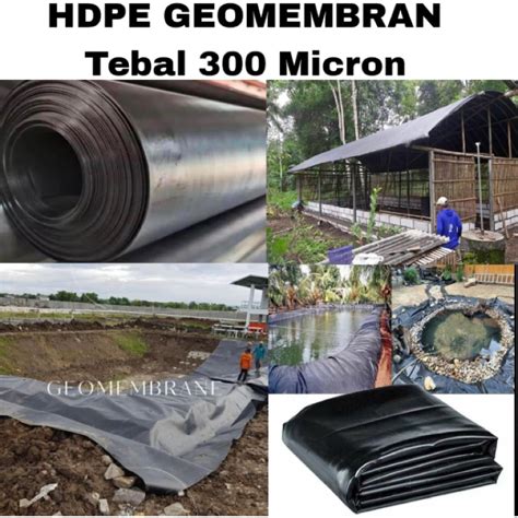 Jual Terpal Lembaran Hdpe Geomembran 300 Micron Lebar 6 Meter