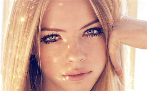 Wallpaper For Desktop Laptop Hm Girl Face Blonde Beauty Red