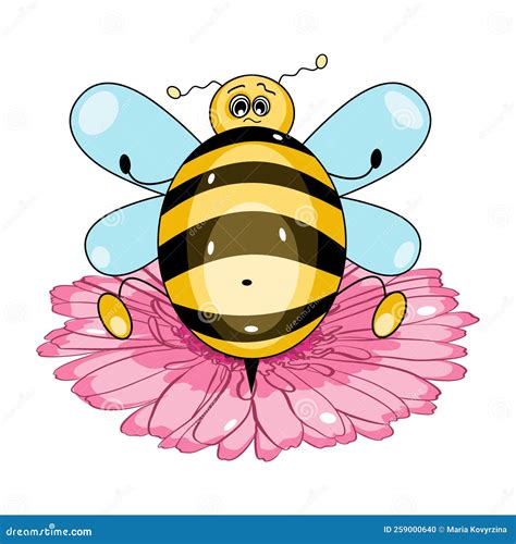 Funny Bee Cartoon Vector Illustration Stock Vector Illustration Of