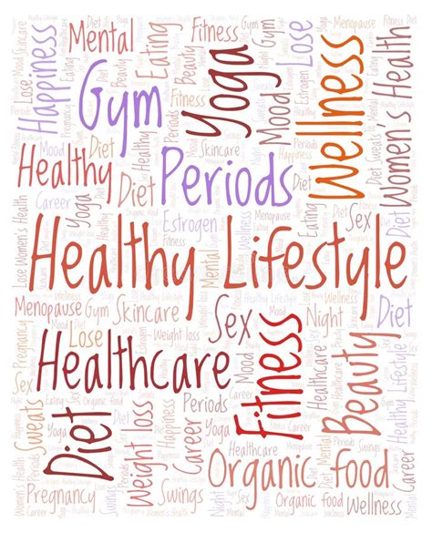 Word Cloud With Text Healthy Lifestyle Vertical On A White Background