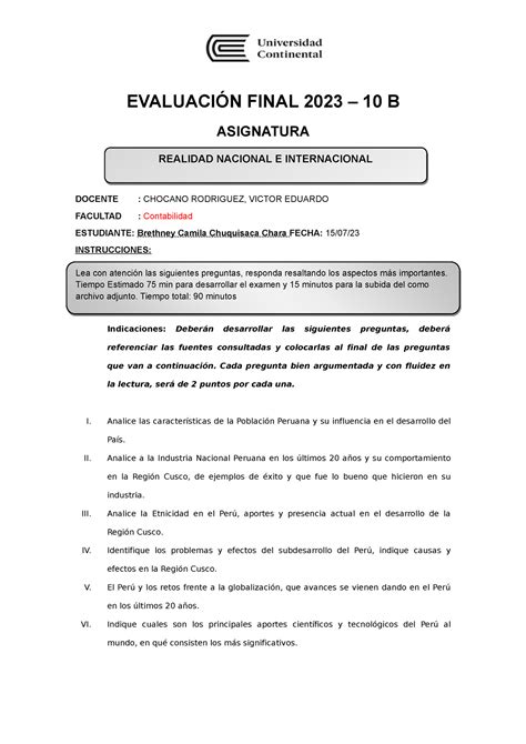 Consigna Evaluacion Final Realidad Nacional E Internacional B