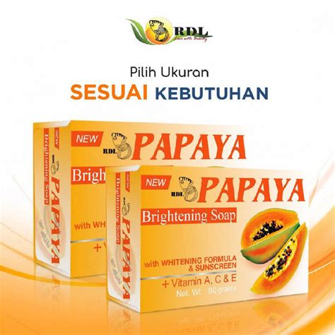 Soap Bar Papaya RDL Sabun Pepaya Whitening Original ASli BPOM Lazada