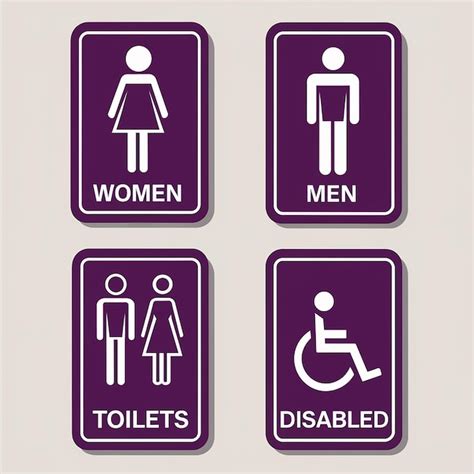 Premium Vector A Purple Sign That Says Womens Toilets