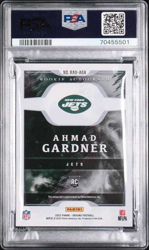 Panini Origins Rookie Autographs Ahmad Sauce Gardner Blue Psa