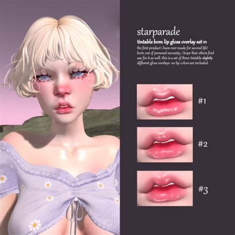 Second Life Marketplace Stp Tintable Bom Lip Gloss Overlays Lel Evo X