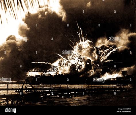 Uss Shaw Exploding During The Japanese Raid On Pearl Harbor December 7