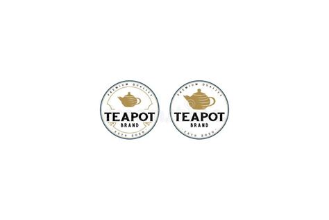 Vintage Retro Teapot For Tea Cafe Stamp Badge Label Logo Design Vector