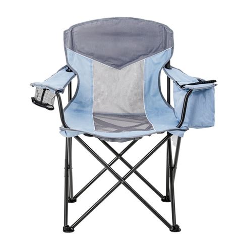 Ozark Trail Oversized Mesh Camp Chair With Cooler Blue Aqua And Grey