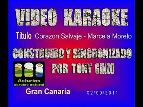 Coraz N Salvaje Karaoke Marcela Morelo Youtube