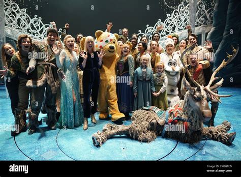 Sara Cox With Pudsey Bear And The Cast In Costume At Theatre Royal