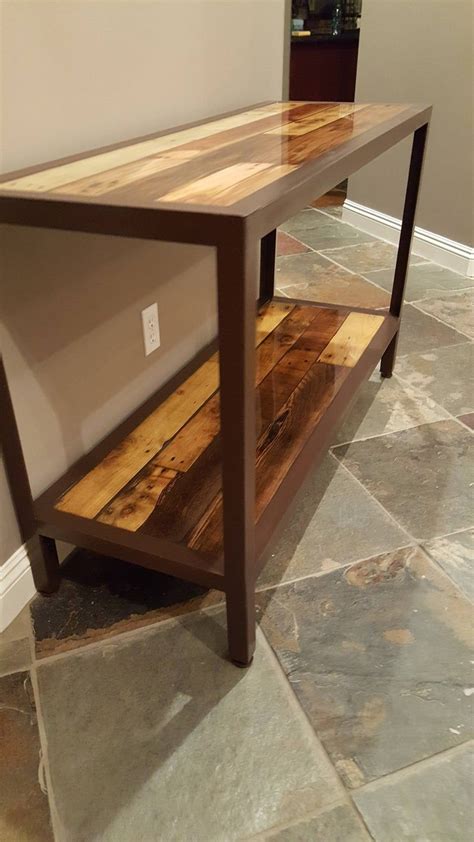 Industrial Style Reclaimed Wood Entry Table Etsy Wood Entry Table