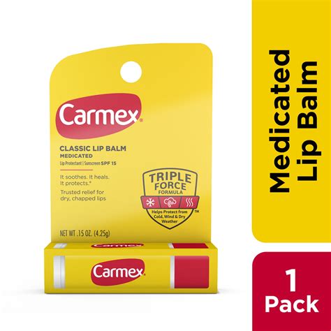 Carmex Spf 15 Medicated Lip Balm Stick Lip Moisturizer For Dry