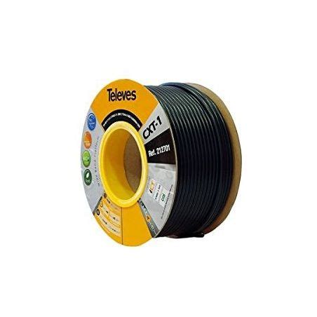 Bobina de cartón 100m cable coaxial CXT 1 Eca A 17VAtC A Negro Televes